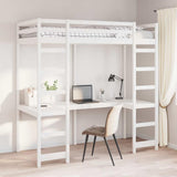 Struttura per letto soppalco Bianco 75 x 190 cm Pino massello