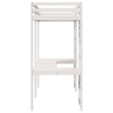 Struttura per letto soppalco Bianco 75 x 190 cm Pino massello