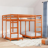 Struttura letto a castello triplo Cera marrone 140 x 200 cm