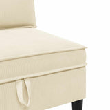 Divano Medio con Storage Crema Velluto