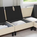 Divano Medio con Storage Crema Velluto