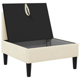 Divano Medio con Storage Crema Velluto