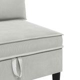 Divano Medio con Storage Grigio chiaro Velluto