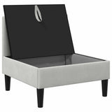 Divano Medio con Storage Grigio chiaro Velluto