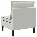 Divano Medio con Storage Grigio chiaro Velluto