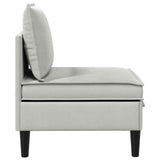 Divano Medio con Storage Grigio chiaro Velluto