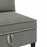 Divano Medio con Storage Grigio scuro Velluto