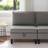 Divano Medio con Storage Grigio scuro Velluto