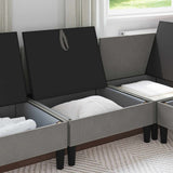 Divano Medio con Storage Grigio scuro Velluto