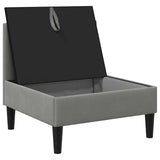 Divano Medio con Storage Grigio scuro Velluto