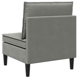 Divano Medio con Storage Grigio scuro Velluto