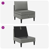 Divano Medio con Storage Grigio scuro Velluto