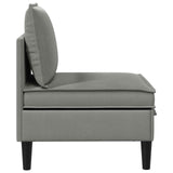 Divano Medio con Storage Grigio scuro Velluto