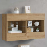 Mobile TV da parete 98,5 x 30 x 60,5 cm Rovere artigianale