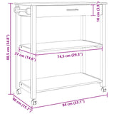 Carrello da Cucina MONZA Nero 84 x 40 x 88,5 cm
