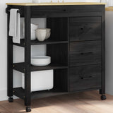 Carrello da Cucina MONZA Nero 84 x 40 x 88,5 cm