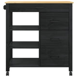 Carrello da Cucina MONZA Nero 84 x 40 x 88,5 cm