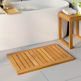Tappeto da bagno Tinta unita Marrone 80 x 50 cm legno