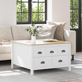Tavolino da salotto con cassetto HILL Bianco e marrone miele