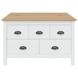 Tavolino da salotto con cassetto HILL Bianco e marrone miele