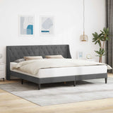 Struttura del letto Grigio scuro 180 x 200 cm Velluto