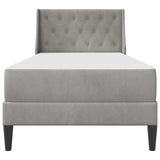Struttura letto con materasso Grigio chiaro 80 x 200 cm Velluto