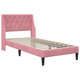 Struttura letto con materasso Rosa 90 x 190 cm Velluto