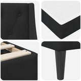Struttura letto con materasso Nero 140 x 190 cm Velluto