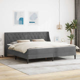 Struttura letto con materasso Grigio scuro 200 x 200 cm Velluto