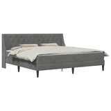 Struttura letto con materasso Grigio scuro 200 x 200 cm Velluto