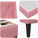 Struttura letto con materasso Rosa 200 x 200 cm Velluto