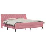 Struttura letto con materasso Rosa 200 x 200 cm Velluto