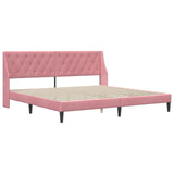 Struttura letto con materasso Rosa 200 x 200 cm Velluto