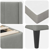 Struttura letto con materasso Grigio Chiaro 80 x 200 cm Velluto