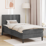 Struttura letto con materasso Grigio Scuro 90 x 190 cm Velluto