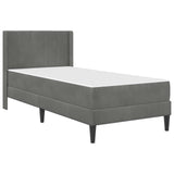 Struttura letto con materasso Grigio Scuro 90 x 190 cm Velluto