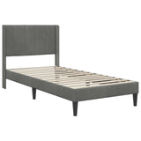 Struttura letto con materasso Grigio Scuro 90 x 190 cm Velluto