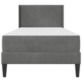 Struttura letto con materasso Grigio Scuro 90 x 190 cm Velluto