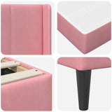 Struttura letto con materasso Rosa 90 x 200 cm Velluto