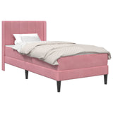 Struttura letto con materasso Rosa 90 x 200 cm Velluto