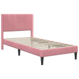Struttura letto con materasso Rosa 90 x 200 cm Velluto