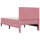 Struttura letto con materasso Rosa 90 x 200 cm Velluto