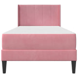 Struttura letto con materasso Rosa 90 x 200 cm Velluto
