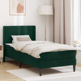 Struttura letto con materasso Verde Scuro 100 x 200 cm Velluto