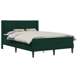 Struttura letto con materasso Verde Scuro 140 x 190 cm Velluto