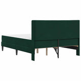 Struttura letto con materasso Verde Scuro 140 x 190 cm Velluto