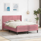 Struttura letto con materasso Rosa 140 x 200 cm Velluto