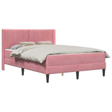 Struttura letto con materasso Rosa 140 x 200 cm Velluto