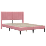 Struttura letto con materasso Rosa 140 x 200 cm Velluto