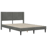 Struttura letto con materasso Grigio Scuro 160 x 200 cm Velluto